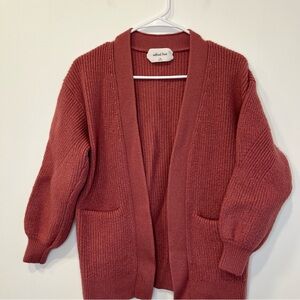 Aritzia Wilfred Free Unwind Wool Cardigan Sweater cinder pink rose XXS